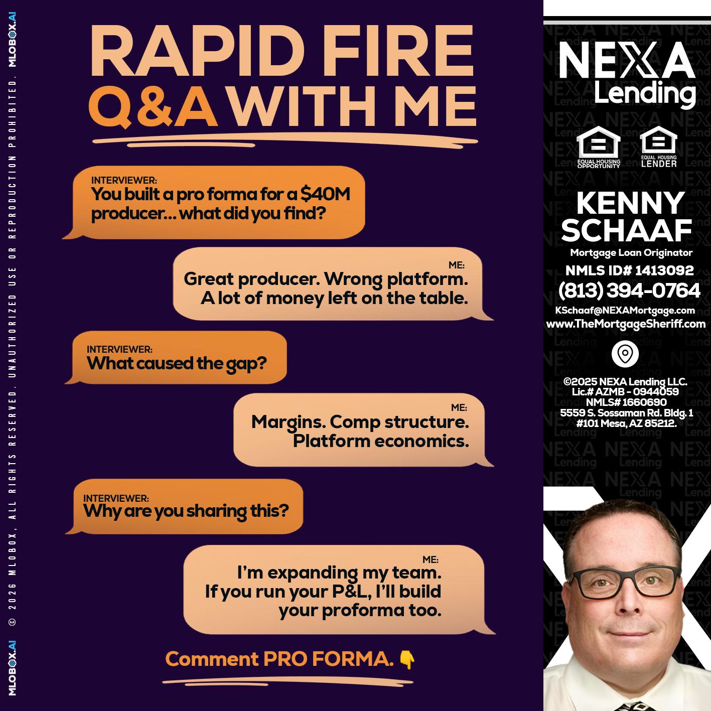 RAPID FIRE - Kenny Schaaf -Loan Officer