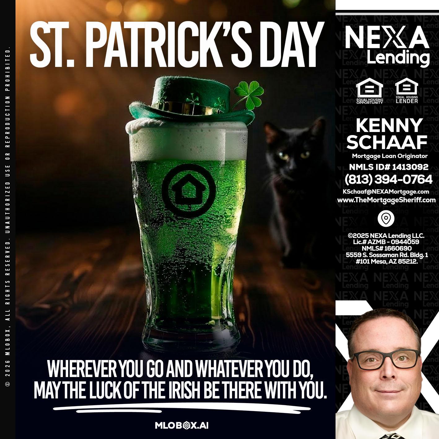 st. Patricks day - Kenny Schaaf -Loan Officer