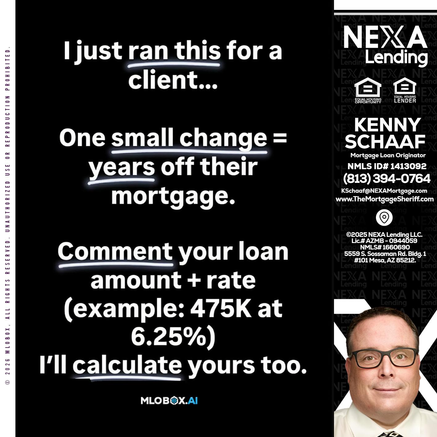 I JUST RAN - Kenny Schaaf -Loan Officer