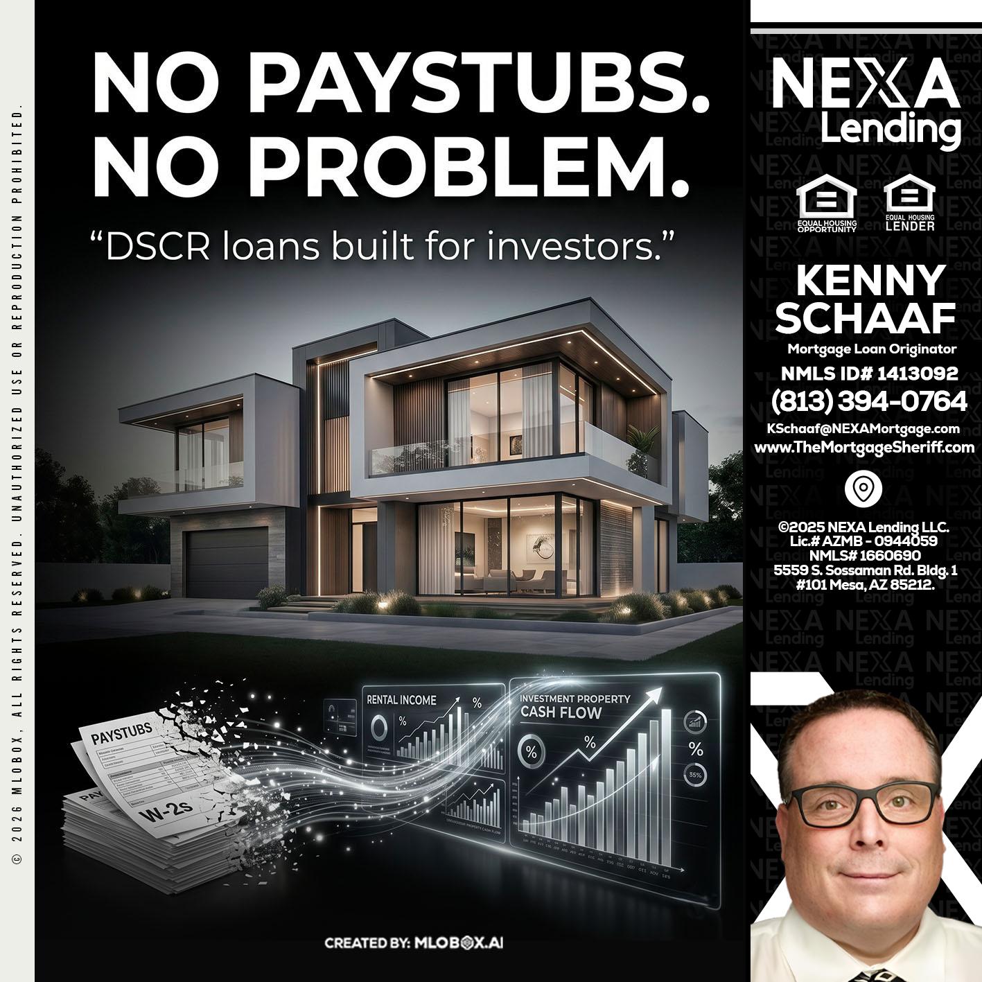 no paystub - Kenny Schaaf -Loan Officer