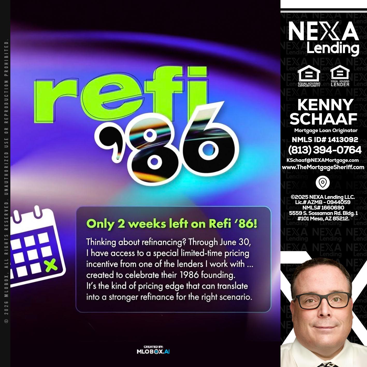 REFI 86 - Kenny Schaaf -Loan Officer