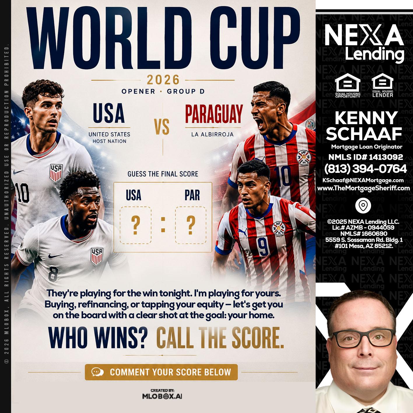 WORLD CUP 2026 - Kenny Schaaf -Loan Officer