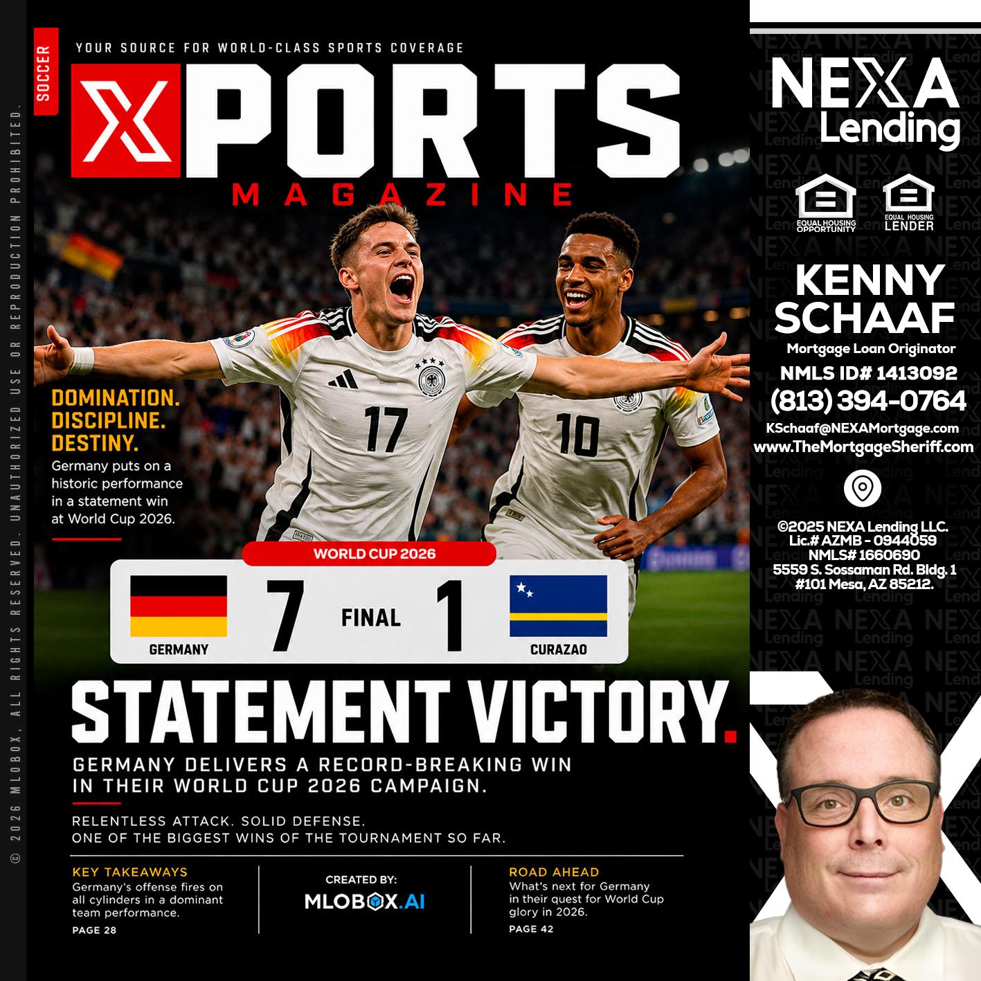 GERMANY VS CURASSAO (7-1) - Kenny Schaaf -Loan Officer