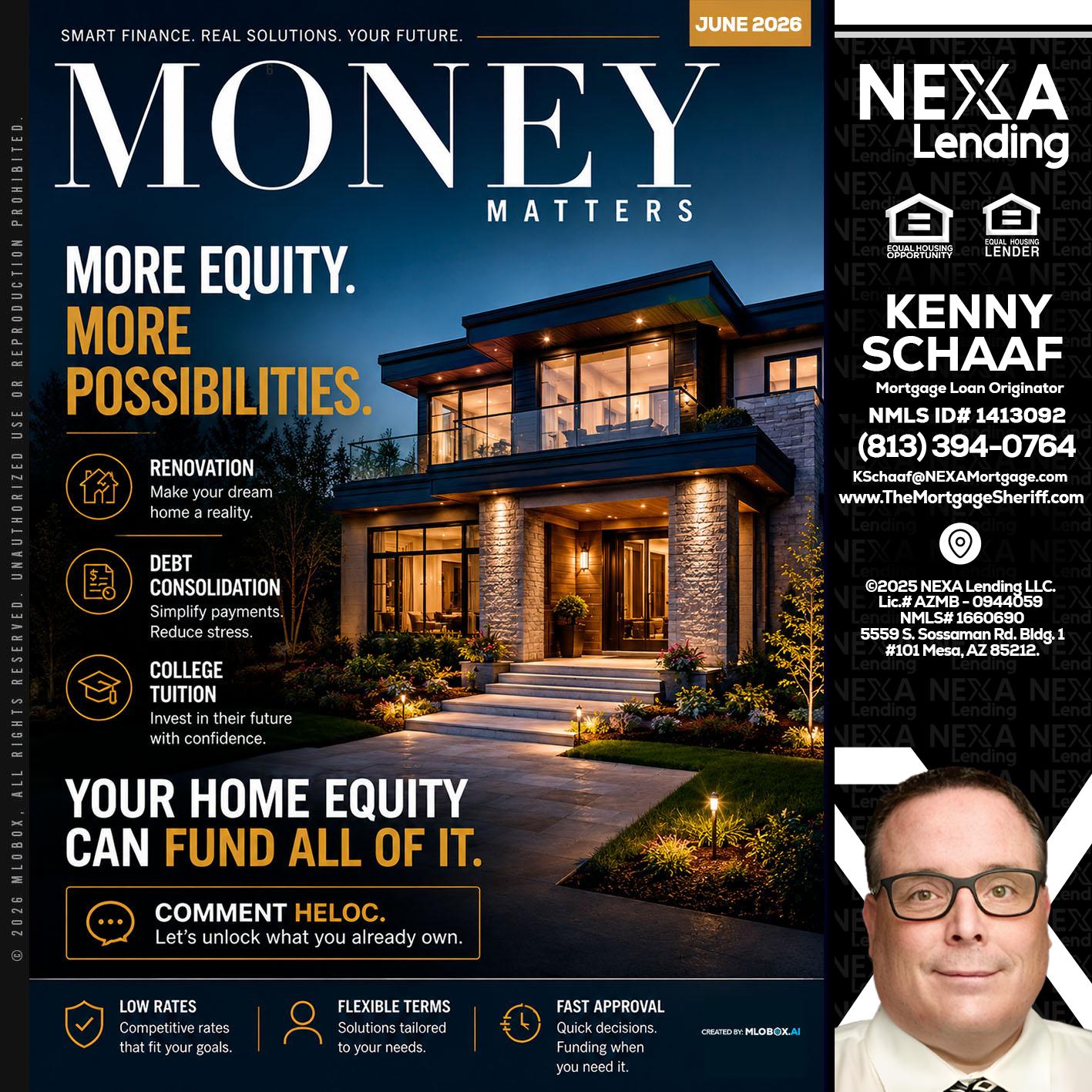 MONEY MATTERS - Kenny Schaaf -Loan Officer