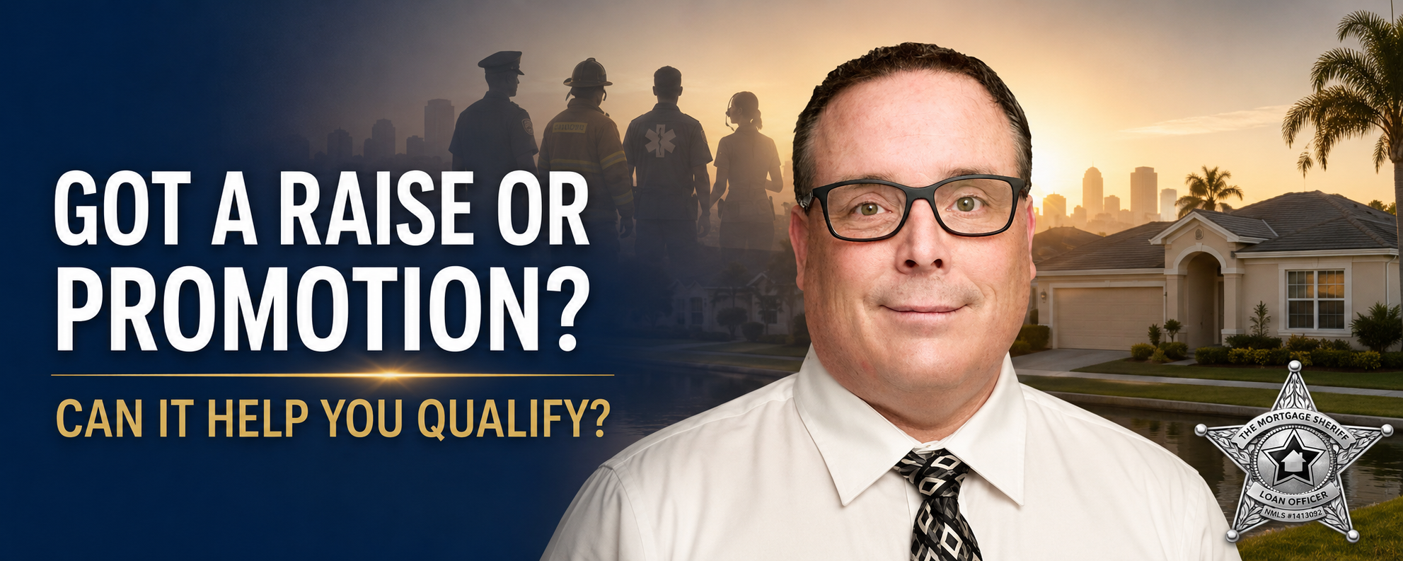 First responder discussing how a recent raise or promotion may affect mortgage qualification