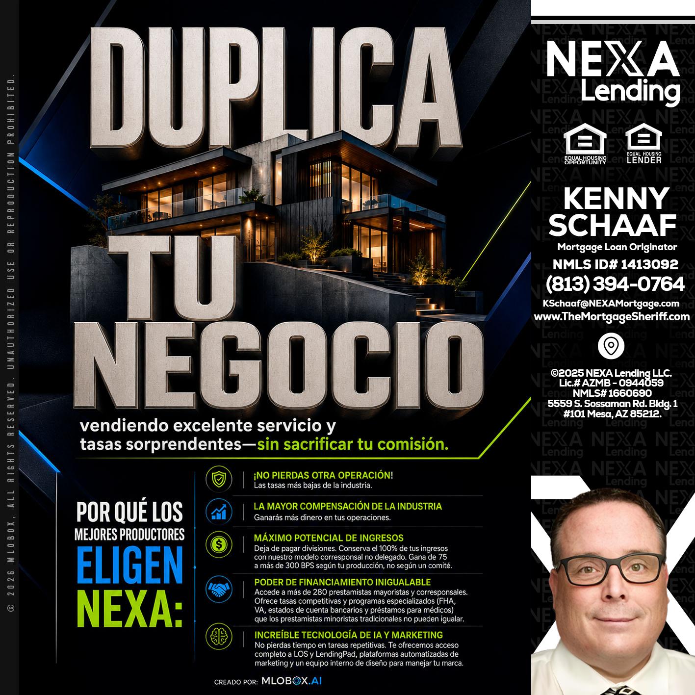 DUPLICA TU NEGOCIO - Kenny Schaaf -Loan Officer