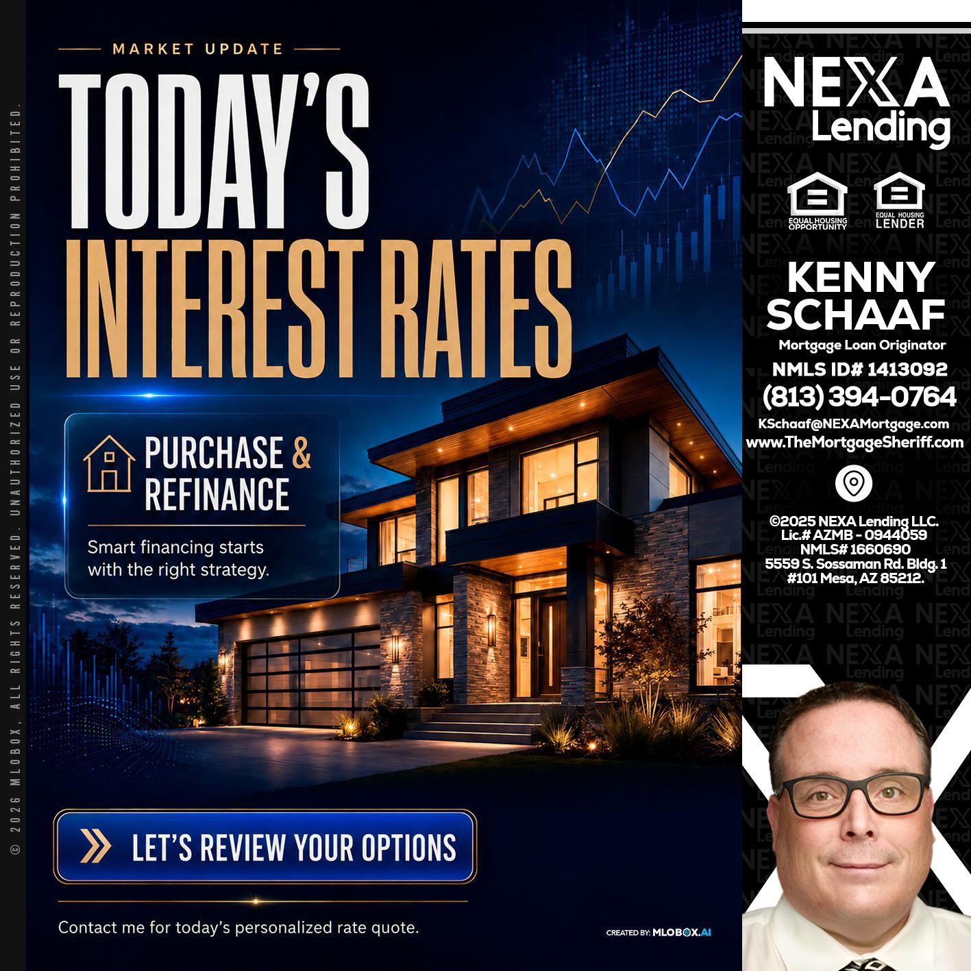 TODAYS RATES - Kenny Schaaf -Loan Officer