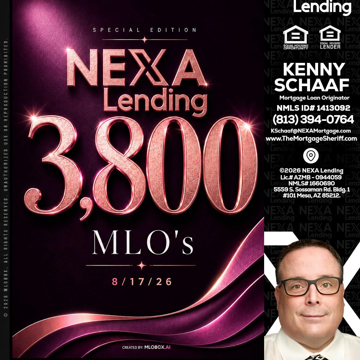 3800 MLOs - Kenny Schaaf -Loan Officer