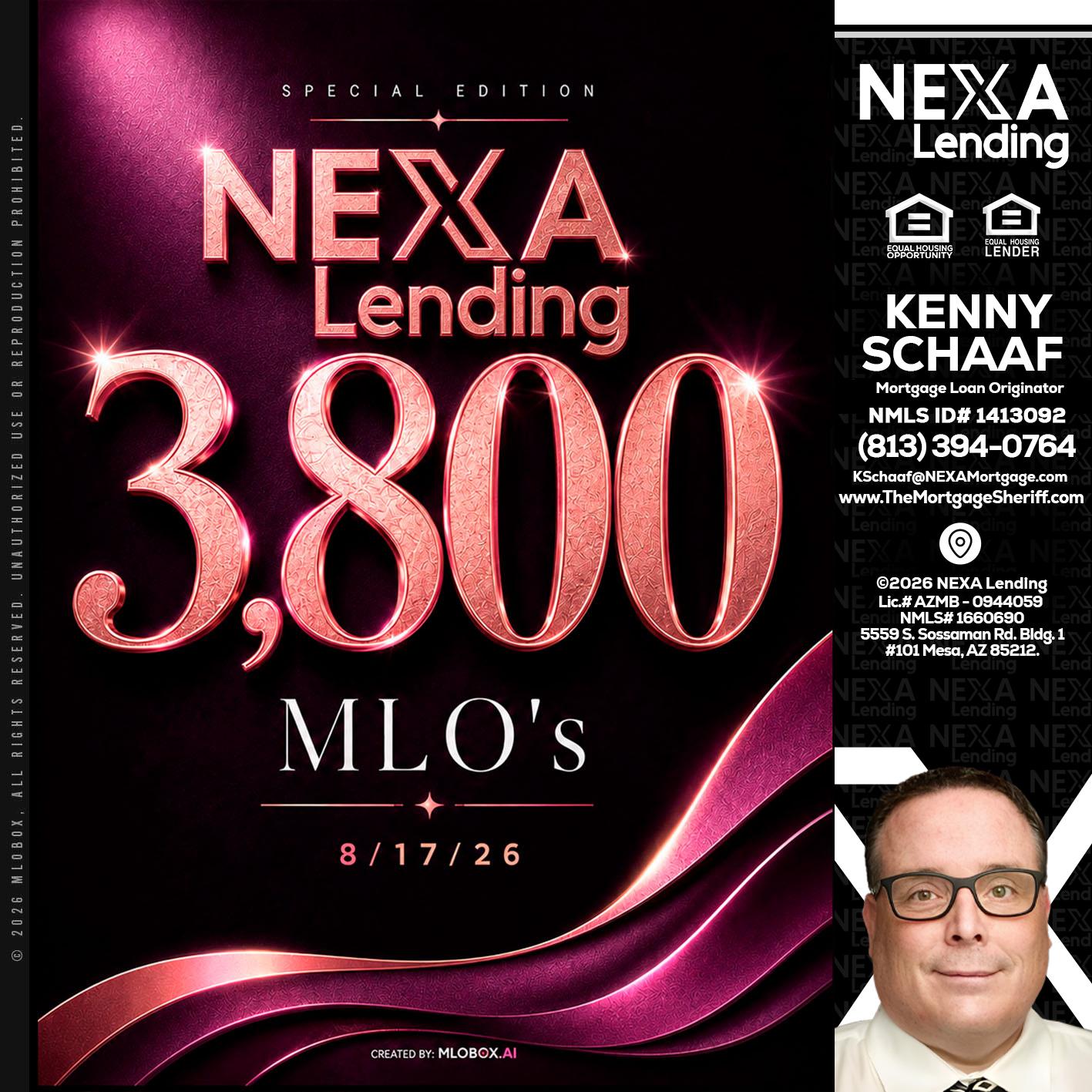 3800 MLOs - Kenny Schaaf -Loan Officer