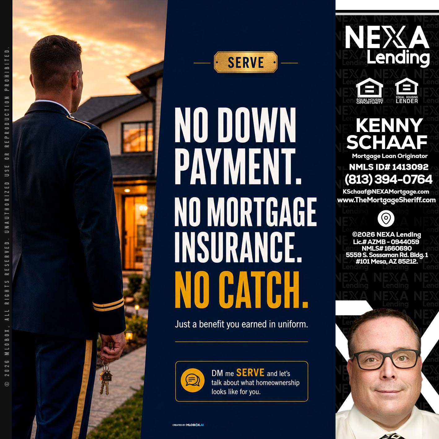 NO DOWN PAYMENT - Kenny Schaaf -Loan Officer